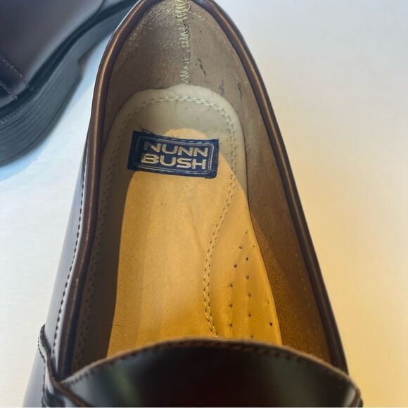 Nunn Bush Men's Burgundy Leather Penny Loafers Slip On Lincoln size 12M - Picture 7 of 9